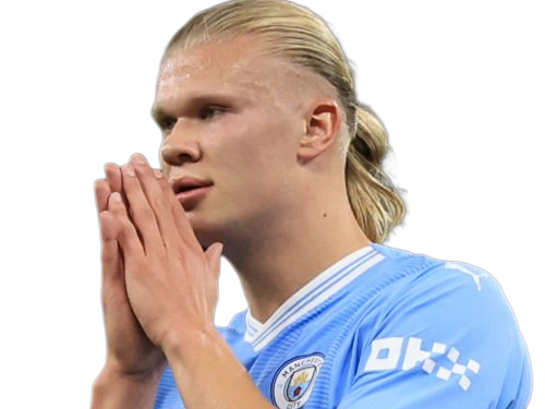 Sticker erling haaland haland braut cyborg homme sportif footballeur norvegien anglais blond yeux bleus vingtaine vingtenaire par Dark-63
