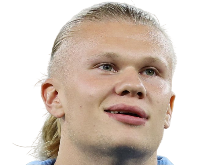 Sticker erling haaland haland braut cyborg homme sportif footballeur norvegien anglais blond yeux bleus vingtaine vingtenaire par Dark-63