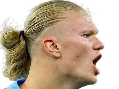 Sticker erling haaland haland braut cyborg homme sportif footballeur norvegien anglais blond yeux bleus vingtaine vingtenaire par Dark-63