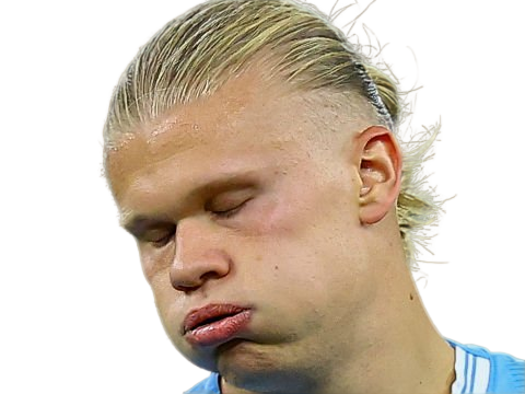 Sticker erling haaland haland braut cyborg homme sportif footballeur norvegien anglais blond yeux bleus vingtaine vingtenaire par Dark-63
