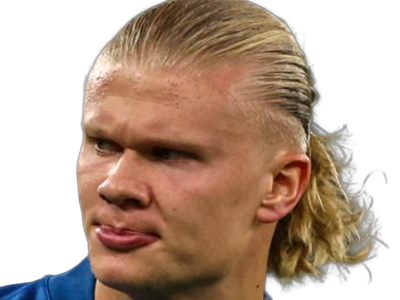 Sticker erling haaland haland braut cyborg homme sportif footballeur norvegien anglais blond yeux bleus vingtaine vingtenaire par Dark-63