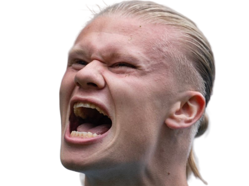 Sticker erling haaland haland braut cyborg homme sportif footballeur norvegien anglais blond yeux bleus vingtaine vingtenaire par Dark-63