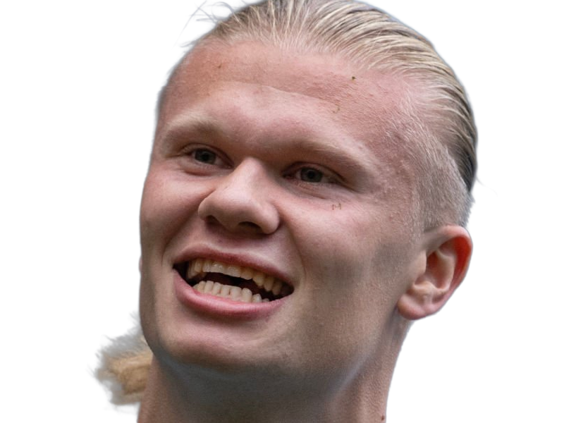 Sticker erling haaland haland braut cyborg homme sportif footballeur norvegien anglais blond yeux bleus vingtaine vingtenaire par Dark-63