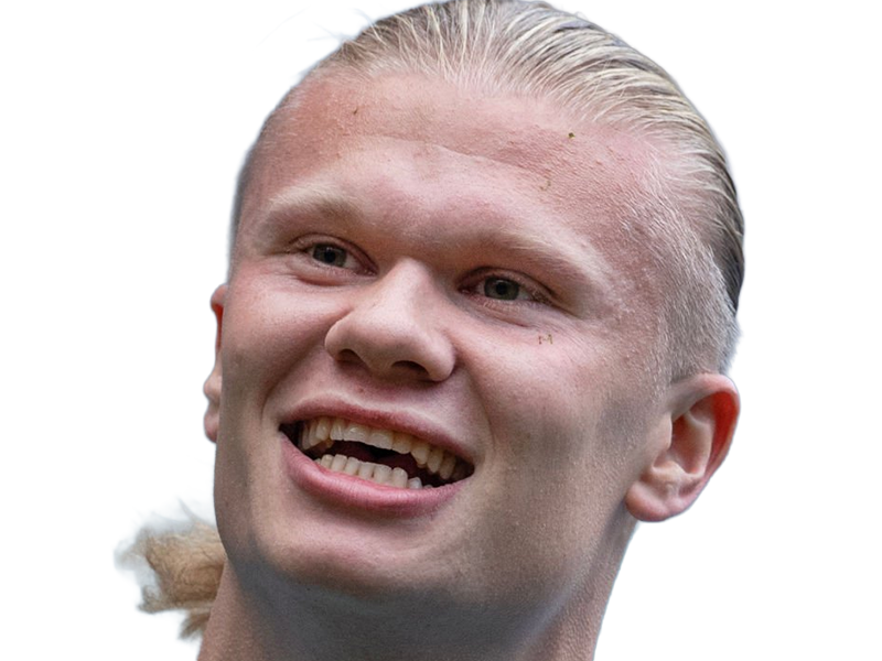Sticker erling haaland haland braut cyborg homme sportif footballeur norvegien anglais blond yeux bleus vingtaine vingtenaire par Dark-63