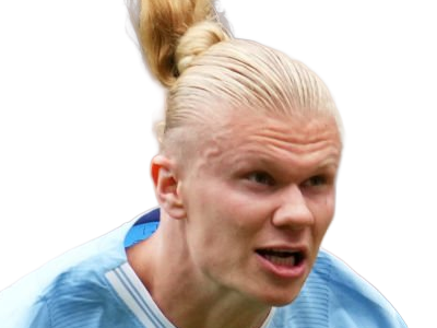 Sticker erling haaland haland braut cyborg homme sportif footballeur norvegien anglais blond yeux bleus vingtaine vingtenaire par Dark-63