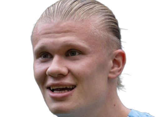Sticker erling haaland haland braut cyborg homme sportif footballeur norvegien anglais blond yeux bleus vingtaine vingtenaire par Dark-63