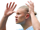 erling haaland haland braut cyborg homme sportif footballeur norvegien anglais blond yeux bleus vingtaine vingtenaire