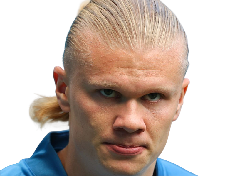 Sticker erling haaland haland braut cyborg homme sportif footballeur norvegien anglais blond yeux bleus vingtaine vingtenaire par Dark-63