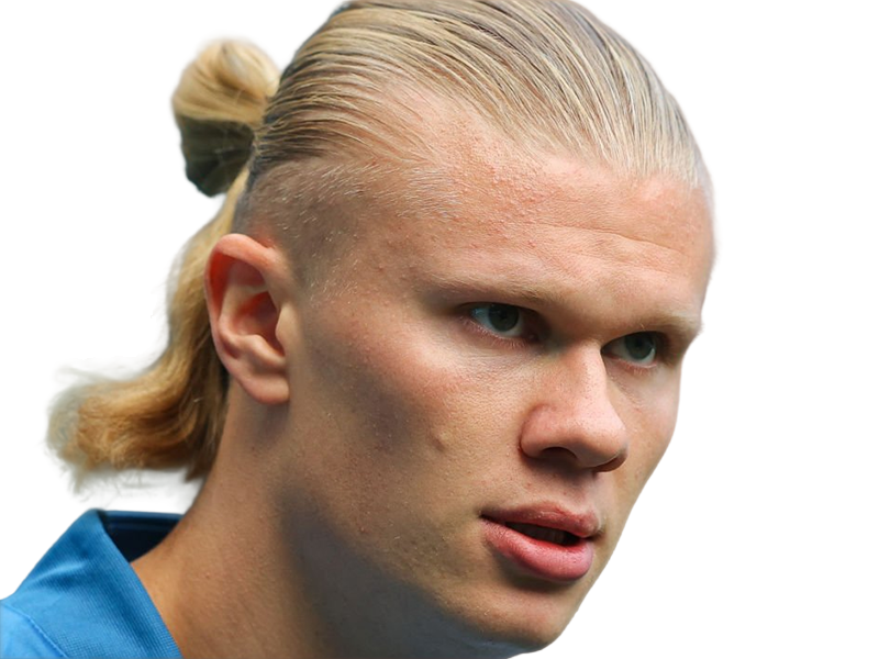Sticker erling haaland haland braut cyborg homme sportif footballeur norvegien anglais blond yeux bleus vingtaine vingtenaire par Dark-63