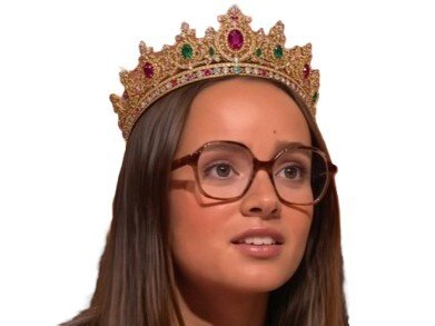 Sticker louise montangon lunettes brune sexy droite droitard queen reine couronne par FedUniqlo