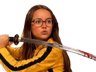 Sticker louise montangon lunettes brune sexy droite droitard queen reine kill bill katana par FedUniqlo