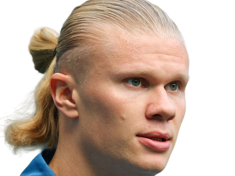 Sticker erling haaland haland braut cyborg homme sportif footballeur norvegien anglais blond yeux bleus vingtaine vingtenaire par Dark-63