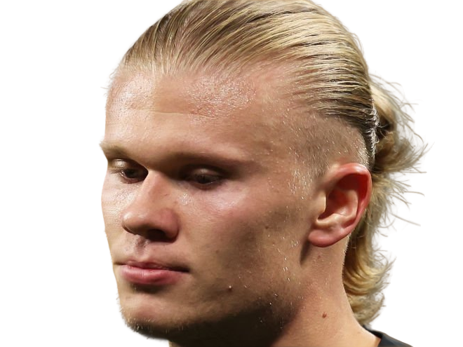 Sticker erling haaland haland braut cyborg homme sportif footballeur norvegien anglais blond yeux bleus vingtaine vingtenaire par Dark-63