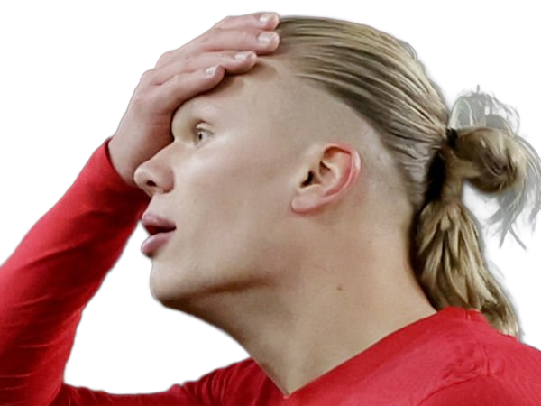 Sticker erling haaland haland braut cyborg homme sportif footballeur norvegien anglais blond yeux bleus vingtaine vingtenaire par Dark-63
