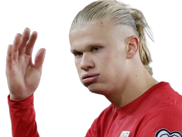 Sticker erling haaland haland braut cyborg homme sportif footballeur norvegien anglais blond yeux bleus vingtaine vingtenaire par Dark-63