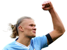 erling haaland haland braut cyborg homme sportif footballeur norvegien anglais blond yeux bleus vingtaine vingtenaire