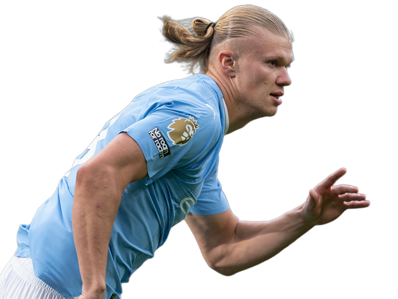Sticker erling haaland haland braut cyborg homme sportif footballeur norvegien anglais blond yeux bleus vingtaine vingtenaire par Dark-63