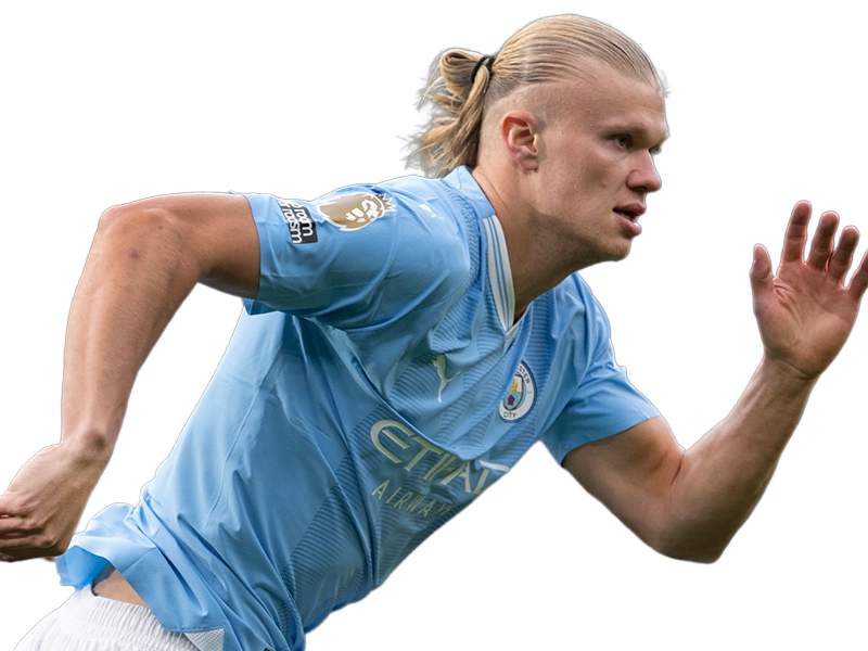 Sticker erling haaland haland braut cyborg homme sportif footballeur norvegien anglais blond yeux bleus vingtaine vingtenaire par Dark-63