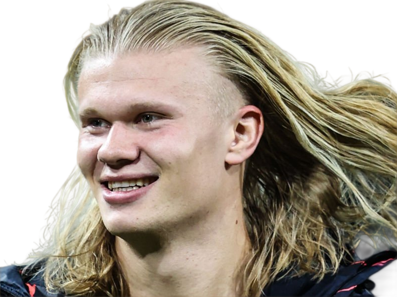 Sticker erling haaland haland braut cyborg homme sportif footballeur norvegien anglais blond yeux bleus vingtaine vingtenaire par Dark-63