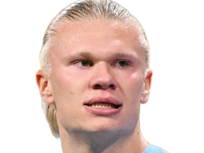 Sticker erling haaland haland braut cyborg homme sportif footballeur norvegien anglais blond yeux bleus vingtaine vingtenaire par Dark-63