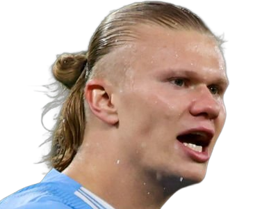 Sticker erling haaland haland braut cyborg homme sportif footballeur norvegien anglais blond yeux bleus vingtaine vingtenaire par Dark-63