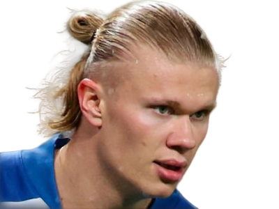 Sticker erling haaland haland braut cyborg homme sportif footballeur norvegien anglais blond yeux bleus vingtaine vingtenaire par Dark-63