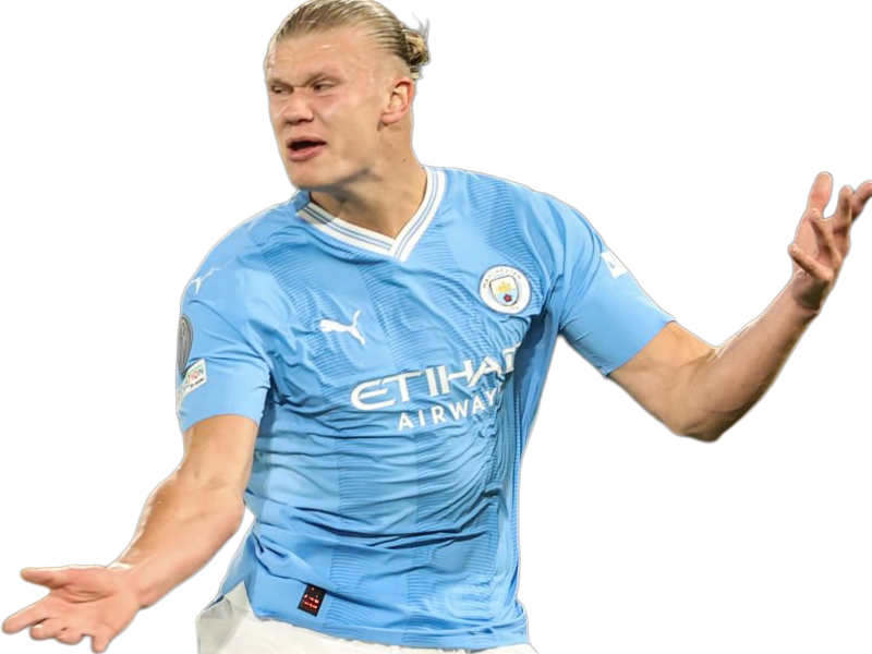 Sticker erling haaland haland braut cyborg homme sportif footballeur norvegien anglais blond yeux bleus vingtaine vingtenaire par Dark-63