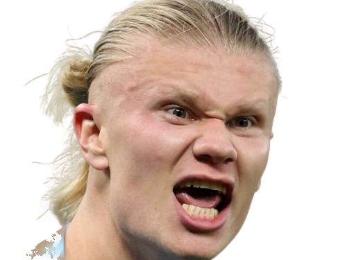 Sticker erling haaland haland braut cyborg homme sportif footballeur norvegien anglais blond yeux bleus vingtaine vingtenaire par Dark-63