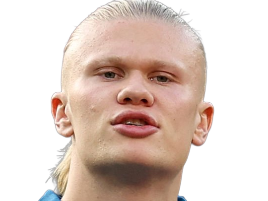 Sticker erling haaland haland braut cyborg homme sportif footballeur norvegien anglais blond yeux bleus vingtaine vingtenaire par Dark-63