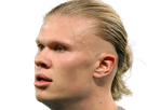 erling haaland haland braut cyborg homme sportif footballeur norvegien anglais blond yeux bleus vingtaine vingtenaire