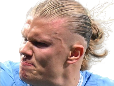 Sticker erling haaland haland braut cyborg homme sportif footballeur norvegien anglais blond yeux bleus vingtaine vingtenaire par Dark-63