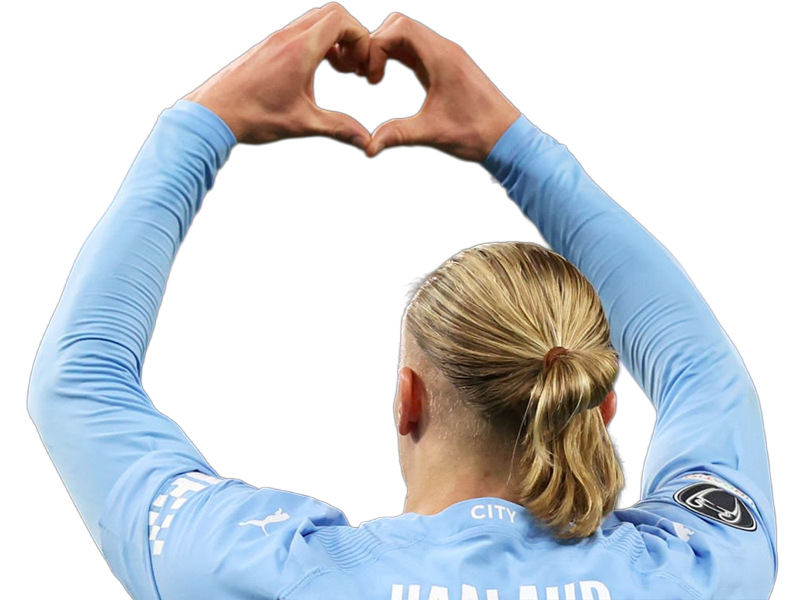 Sticker erling haaland haland braut cyborg homme sportif footballeur norvegien anglais blond yeux bleus vingtaine vingtenaire par Dark-63