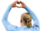 erling haaland haland braut cyborg homme sportif footballeur norvegien anglais blond yeux bleus vingtaine vingtenaire