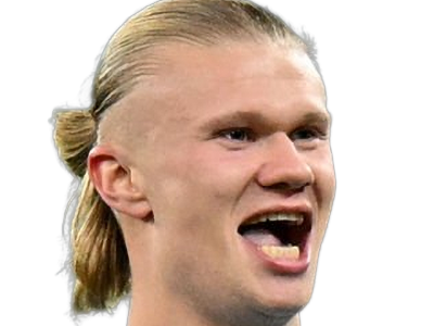 Sticker erling haaland haland braut cyborg homme sportif footballeur norvegien anglais blond yeux bleus vingtaine vingtenaire par Dark-63