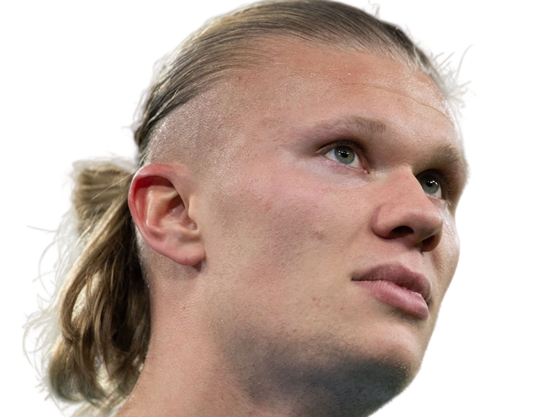 Sticker erling haaland haland braut cyborg homme sportif footballeur norvegien anglais blond yeux bleus vingtaine vingtenaire par Dark-63