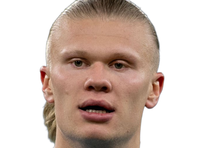 Sticker erling haaland haland braut cyborg homme sportif footballeur norvegien anglais blond yeux bleus vingtaine vingtenaire par Dark-63