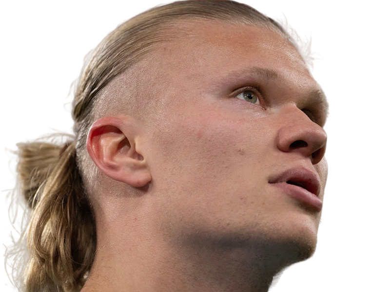Sticker erling haaland haland braut cyborg homme sportif footballeur norvegien anglais blond yeux bleus vingtaine vingtenaire par Dark-63
