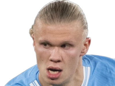 Sticker erling haaland haland braut cyborg homme sportif footballeur norvegien anglais blond yeux bleus vingtaine vingtenaire par Dark-63