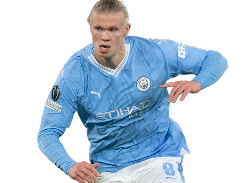 Sticker erling haaland haland braut cyborg homme sportif footballeur norvegien anglais blond yeux bleus vingtaine vingtenaire par Dark-63