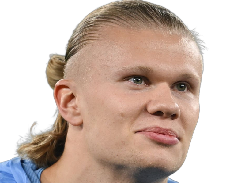 Sticker erling haaland haland braut cyborg homme sportif footballeur norvegien anglais blond yeux bleus vingtaine vingtenaire par Dark-63