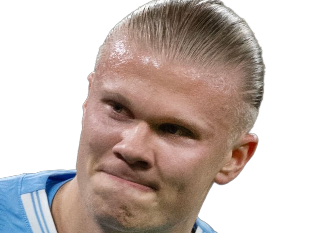 Sticker erling haaland haland braut cyborg homme sportif footballeur norvegien anglais blond yeux bleus vingtaine vingtenaire par Dark-63