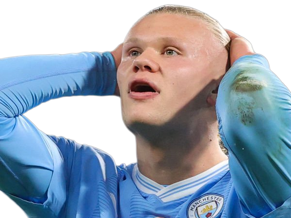Sticker erling haaland haland braut cyborg homme sportif footballeur norvegien anglais blond yeux bleus vingtaine vingtenaire par Dark-63