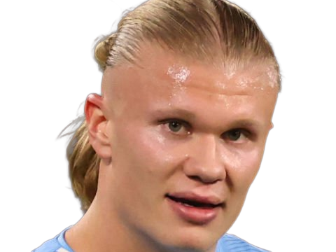 Sticker erling haaland haland braut cyborg homme sportif footballeur norvegien anglais blond yeux bleus vingtaine vingtenaire par Dark-63