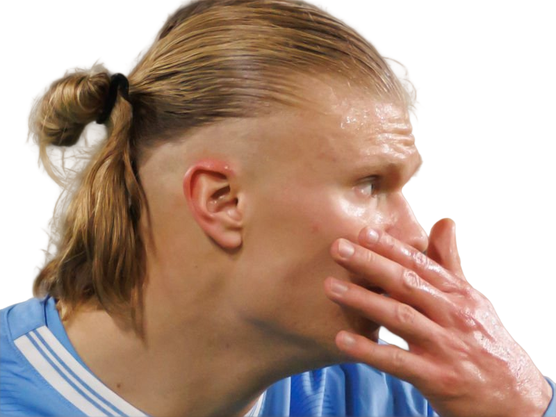 Sticker erling haaland haland braut cyborg homme sportif footballeur norvegien anglais blond yeux bleus vingtaine vingtenaire par Dark-63