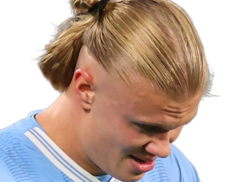 Sticker erling haaland haland braut cyborg homme sportif footballeur norvegien anglais blond yeux bleus vingtaine vingtenaire par Dark-63