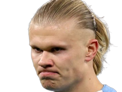 Sticker erling haaland haland braut cyborg homme sportif footballeur norvegien anglais blond yeux bleus vingtaine vingtenaire par Dark-63
