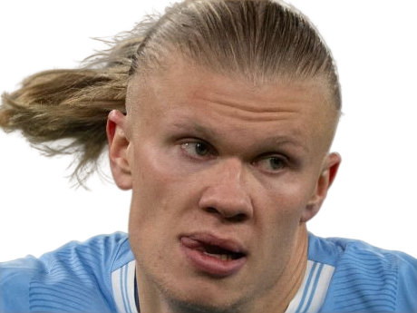 Sticker erling haaland haland braut cyborg homme sportif footballeur norvegien anglais blond yeux bleus vingtaine vingtenaire par Dark-63