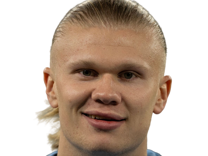Sticker erling haaland haland braut cyborg homme sportif footballeur norvegien anglais blond yeux bleus vingtaine vingtenaire par Dark-63