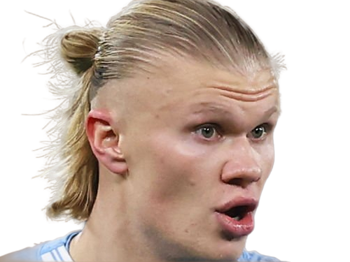 Sticker erling haaland haland braut cyborg homme sportif footballeur norvegien anglais blond yeux bleus vingtaine vingtenaire par Dark-63