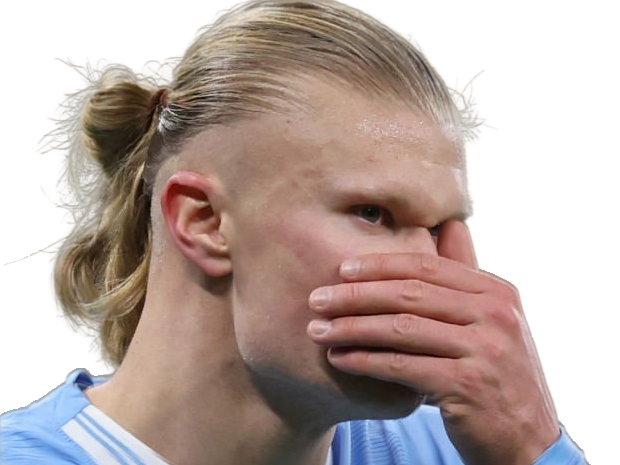 Sticker erling haaland haland braut cyborg homme sportif footballeur norvegien anglais blond yeux bleus vingtaine vingtenaire par Dark-63